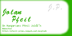 jolan pfeil business card